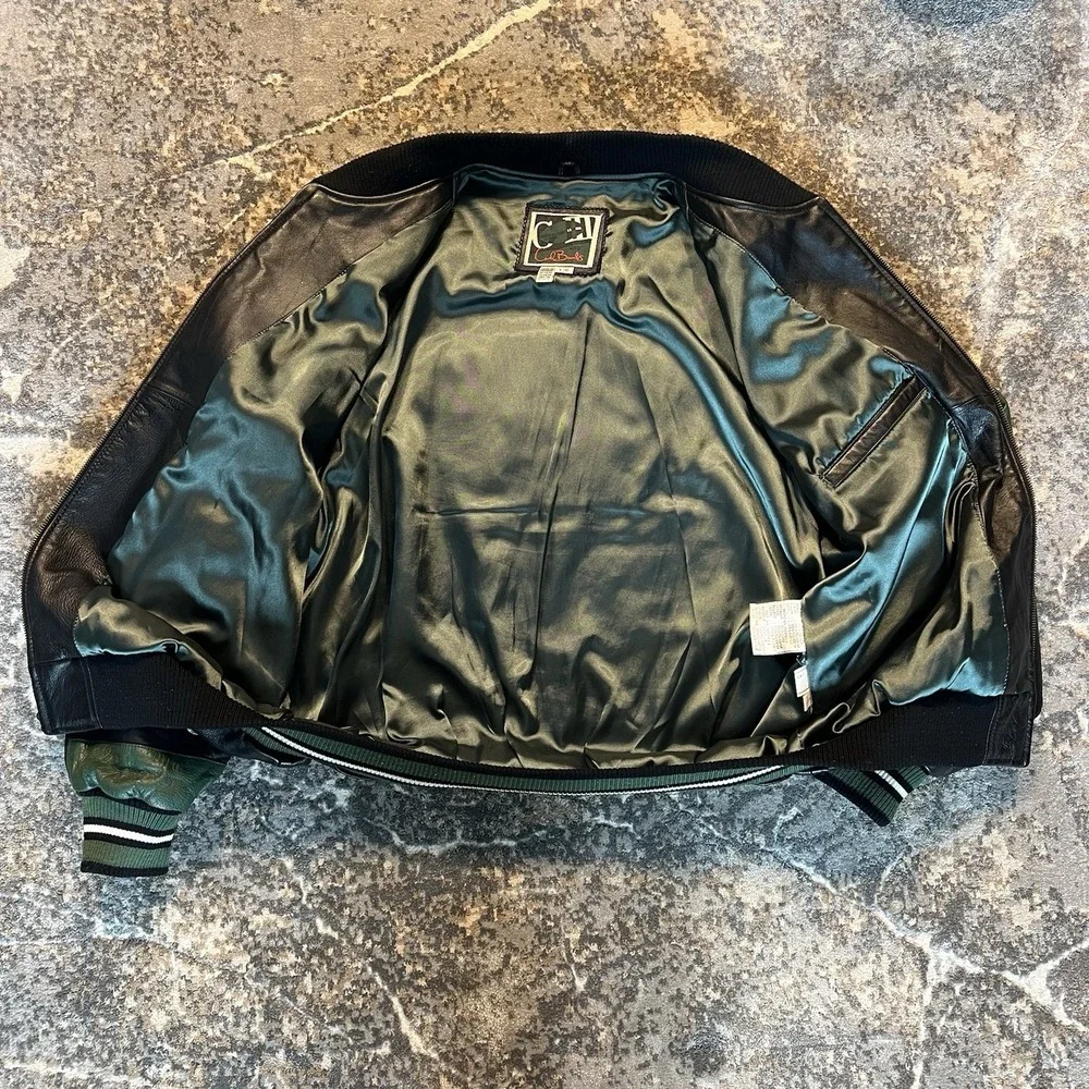 Vintage Carl Banks‎ G-III New York Jets Leather Jacket Size L
